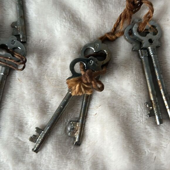 Set of 12 Skeleton Keys with Matching Numbers on Paired  Keys - Picture 7 of 10